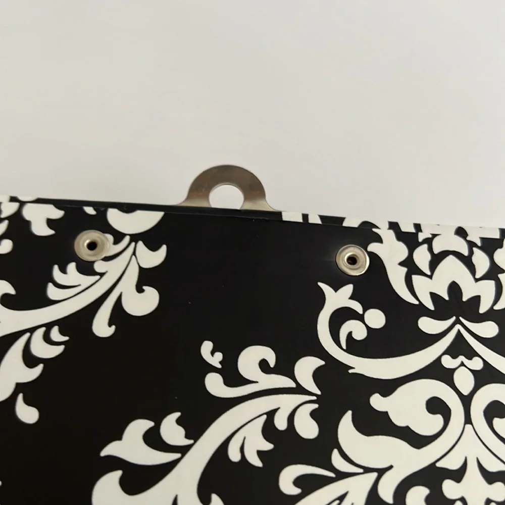 Lily McGee Black and White Damask Jeweled 6”x9” Clipboard